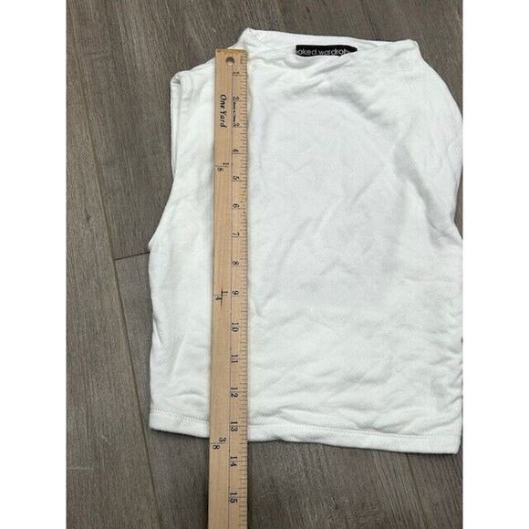 Naked Wardrobe Tank Top Sleeveless Cut Out Back Pullover Crew Neck White Size XS - Picture 3 of 7